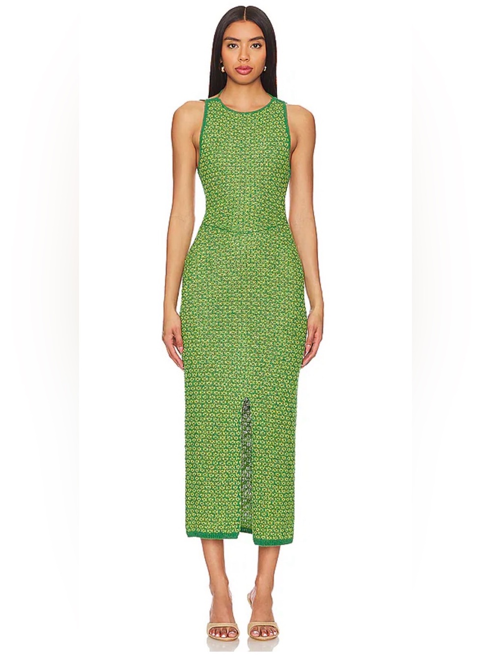 Free People Beach Mindy Sweater Midi Dress crochet dress XL green combo